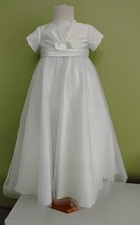 Sarah Louise Girls Christening Gown White Tulle Age 12 Months