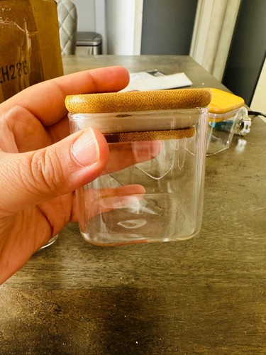 Glass jars with bamboo lids - jars,