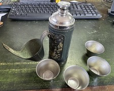 Marlborough of England Hunter Flask with 4 cups - Green Pheasant - BROKEN POPPER