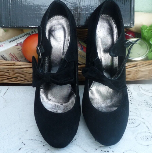 Bebo black suede - platform, 5"