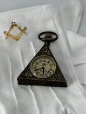Vintage Masonic Hiram pocket watch, yellow metal, "Freemason watch", Mechanical