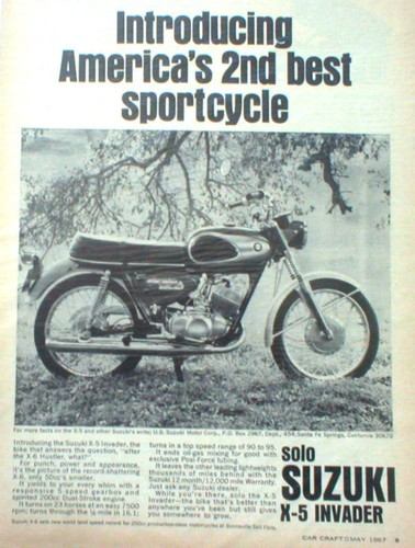 Vintage 1967 suzuki 5 - suzuki, x-5