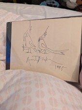 Original Signed Sir Quentin Blake Drawing Of Cockatoos Drawn In 1995