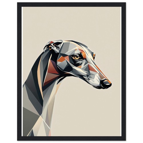 Greyhound art deco framed - greyhound,