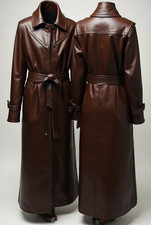 Genuine Brown Leather Long