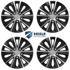 Wheel Trims 15" Hub Caps Rapide NC Plastic Covers Set of 4 Silver Black Fit R15