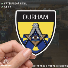 Durham masonic shield sticker - durham,