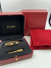 cartier love bracelet 18kt yellow gold size 16 B&P