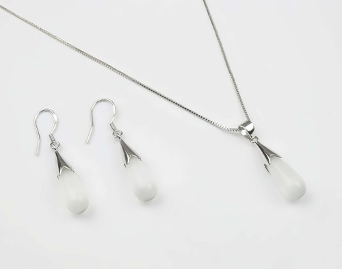 Moonstone dangle drop - dangle, necklace