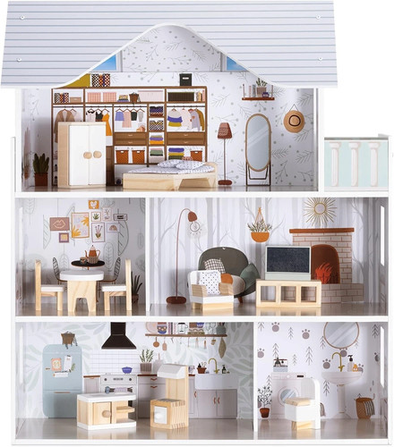 Navaris large wooden dollhouse - wooden,