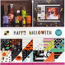 Happy Halloween - DCWV 12" x 12" Premium Cardstock Stack - ghosts, pumpkins, bat