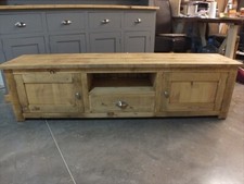 RECLAIMED 2 DOOR TV UNIT 180CM HAND MADE RUSTIC ROUGH SAWN TIMBER BESPOKE SIZES
