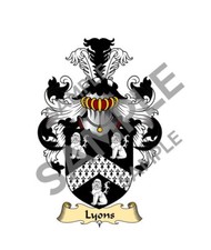 Lyons surname coat arms - surname,