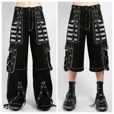 Gothic Black & White Electro Tripp Pant Punk Rock Dead Thread Baggy Bondage Pant