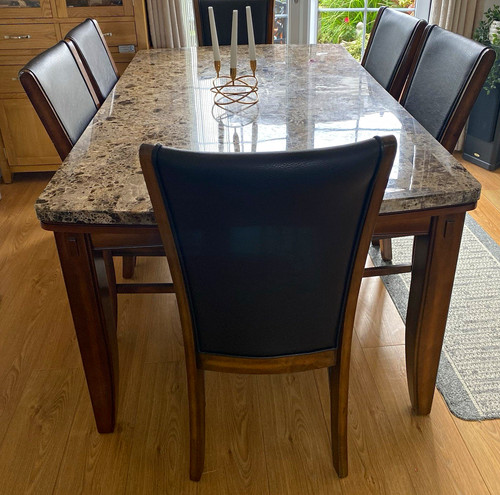 Marble table chairs from - table, x