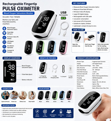 Fingertip pulse oximeter spo2 - oximeter,