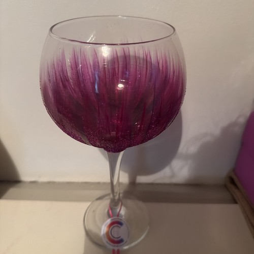 Pink glitter gin glass - pink,