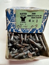 VARIOUS SIZE & LENGTHS VINTAGE STEEL SLOTTED COUNTERSUNK WOOD SCREWS NETTLEFOLDS