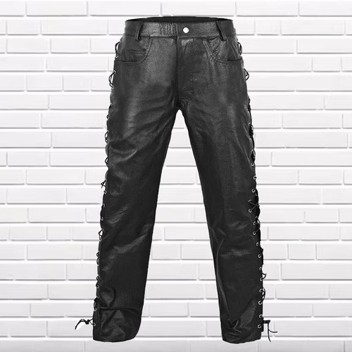 Mens black leather pants - leather,