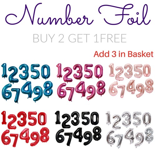 Number foil balloons air - 16'',