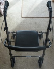 DAY'S GREY 4 WHEEL  ROLLATOR - ADJUSTABLE - LIGHTWEIGHT -  IMMACULATE CONDITION