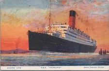 Postcard Ship Cunard Line RMS