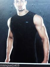 MENS HIGH QUALITY STRETCH COTTON VEST BLACK OR WHITE LONSDALE OF LONDON