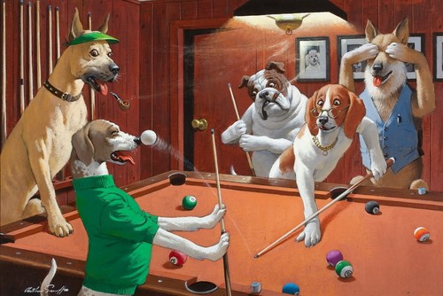 Wall art decor dogs playing - wall,