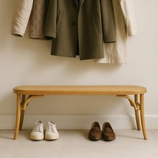 French Wicker Bench Rattan