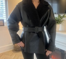 H&M Leather Jacket Coat In