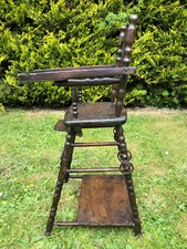Delightful Antique French Doll Poupée High Metamorphic Chair (65 cm Tall)