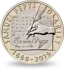 2019 Samuel Pepys £2 Rare Two