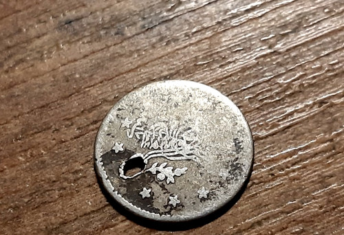 Old silver coin - old,