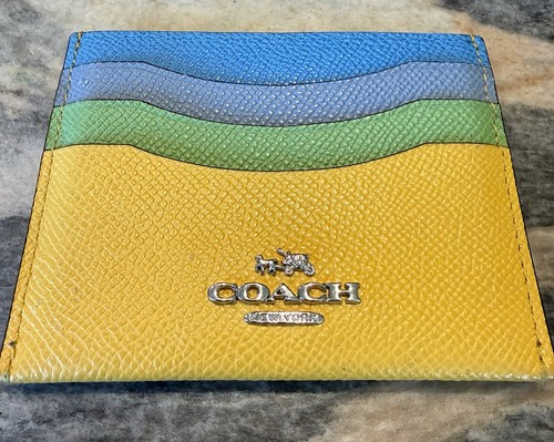 Coach leather credit card - leather,