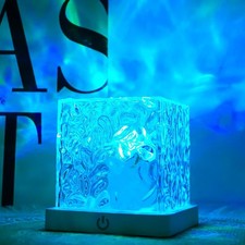 Ocean Wave Projector Light Cube Water Ripple Lamp LED Aurora Night Light Gift