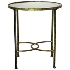 73cm Antique Gold Venetian Round Table Glass Top