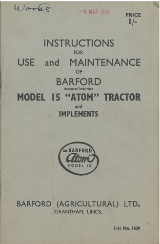Barford atom tractor and - 15,
