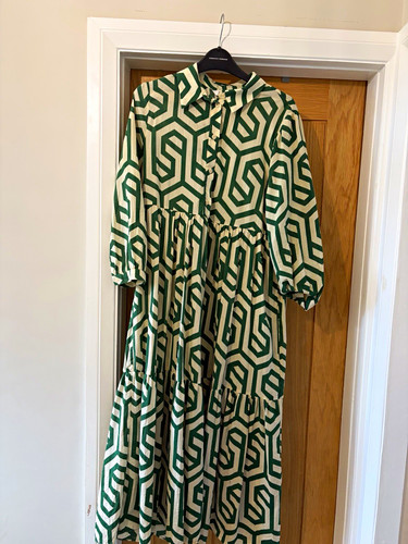Zara green white geometric - zara,