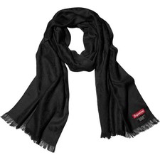 Vtg Supreme F Wool Scarf Black