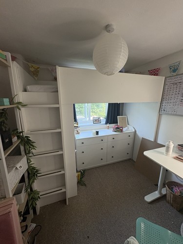 Småstad loft bed with desk - bed,