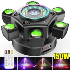 150W RGBW LED Laser Beam 6Arms Moving Head Stage Light DMX DJ Disco Party Lights