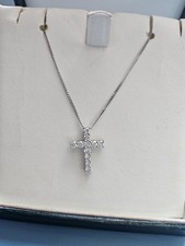 Diamond And White Gold Cross