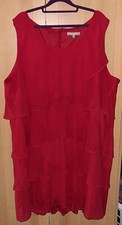 Ann Harvey Red Swing Style Sleeveless Dress - Size UK 26