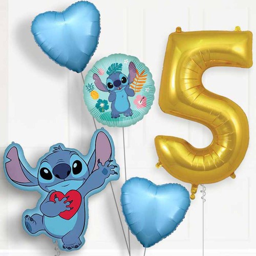 Stitch with heart 5th birthday - stitch,