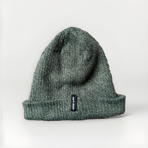 Never summer beanie green knit - beanie,