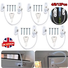 16x Window Door Cable Restrictor Security Key Lock Catch Wire Baby Child Safety