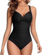 SIMIYA Womens Tummy Control Swimwear One Piece Swimsuit Slim Padded Push Up Ruch