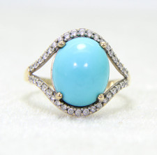 9ct Gold Turquoise Zircon Ring