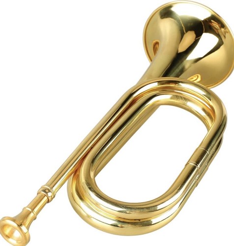 Brass military bugle c - military, in