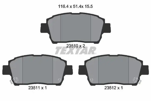 Brake pads 2351002 - textar, for